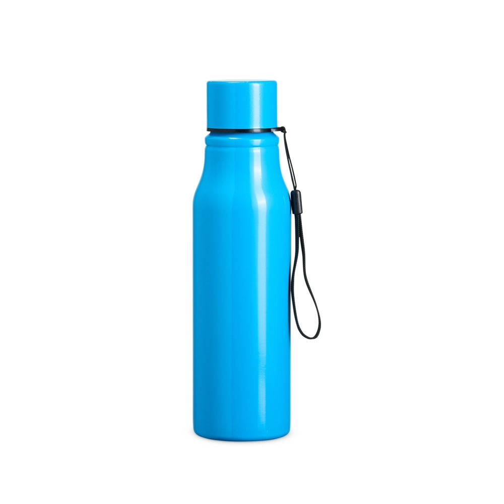Garrafa inox 750 ml com tampa rosqueável e alça personalizada com a logo da empresa