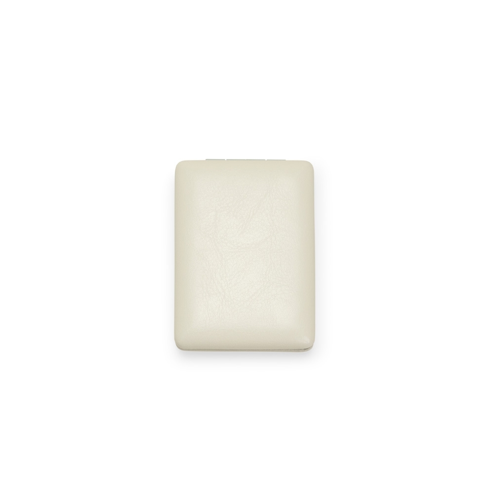 Espelho duplo PU na cor Branco, personalizado com a logo da empresa
