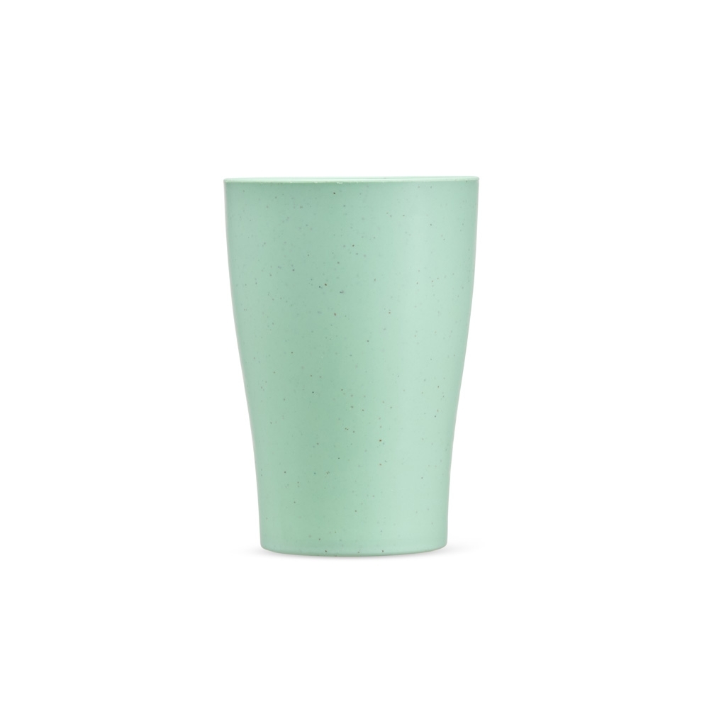 Copo de palha de trigo 310 ml personalizado com a logo da empresa, na cor verde
