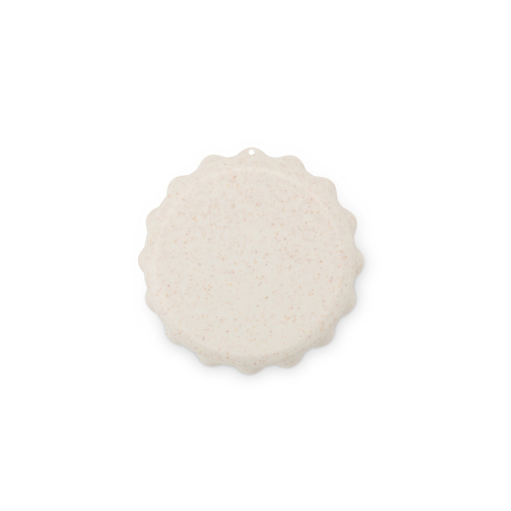 Copo retrátil plástico 125 ml com alça personalizado com a logo da empresa, na cor bege