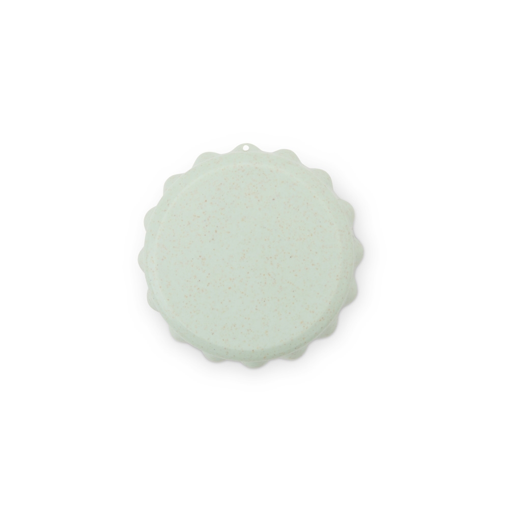 Copo retrátil plástico 125 ml com alça personalizado com a logo da empresa, na cor verde