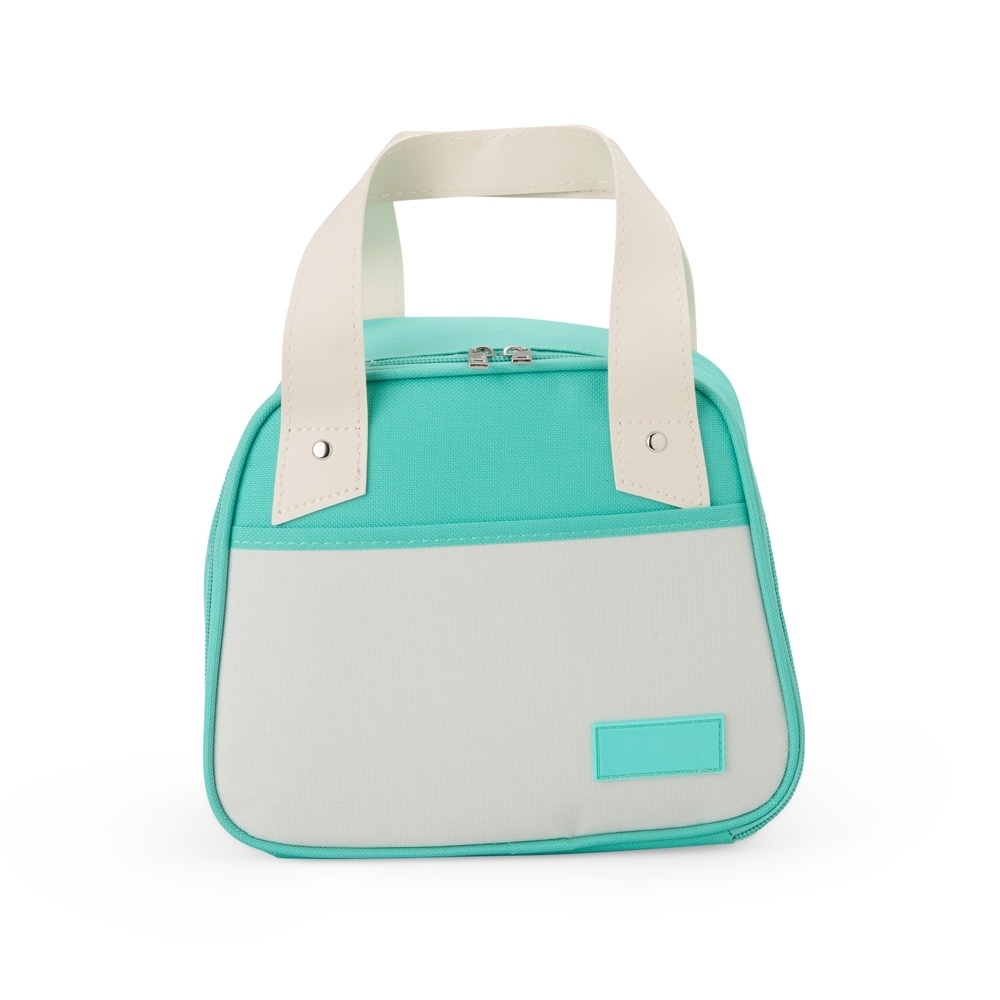 Bolsa térmica 5 litros personalizada com a logo da empresa, na cor verde / branco