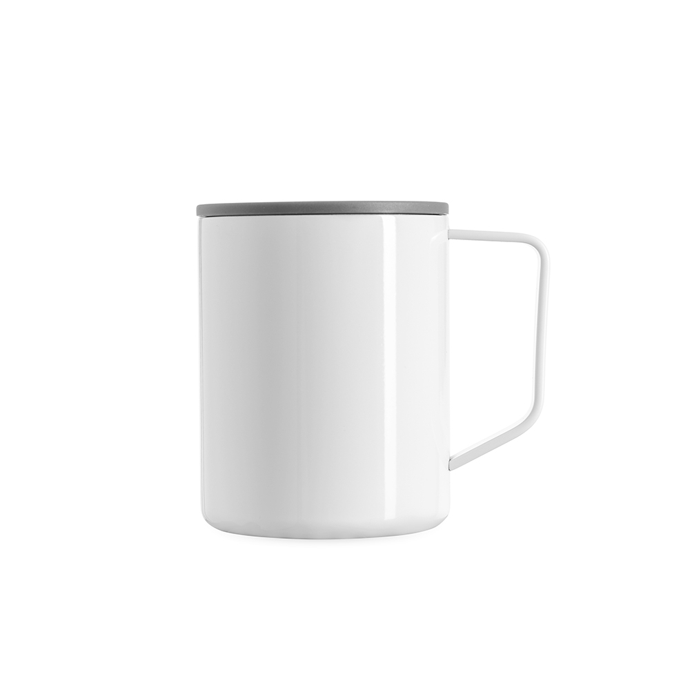 Caneca inox parede dupla 270 ml personalizada com a logo da empresa, na cor azul