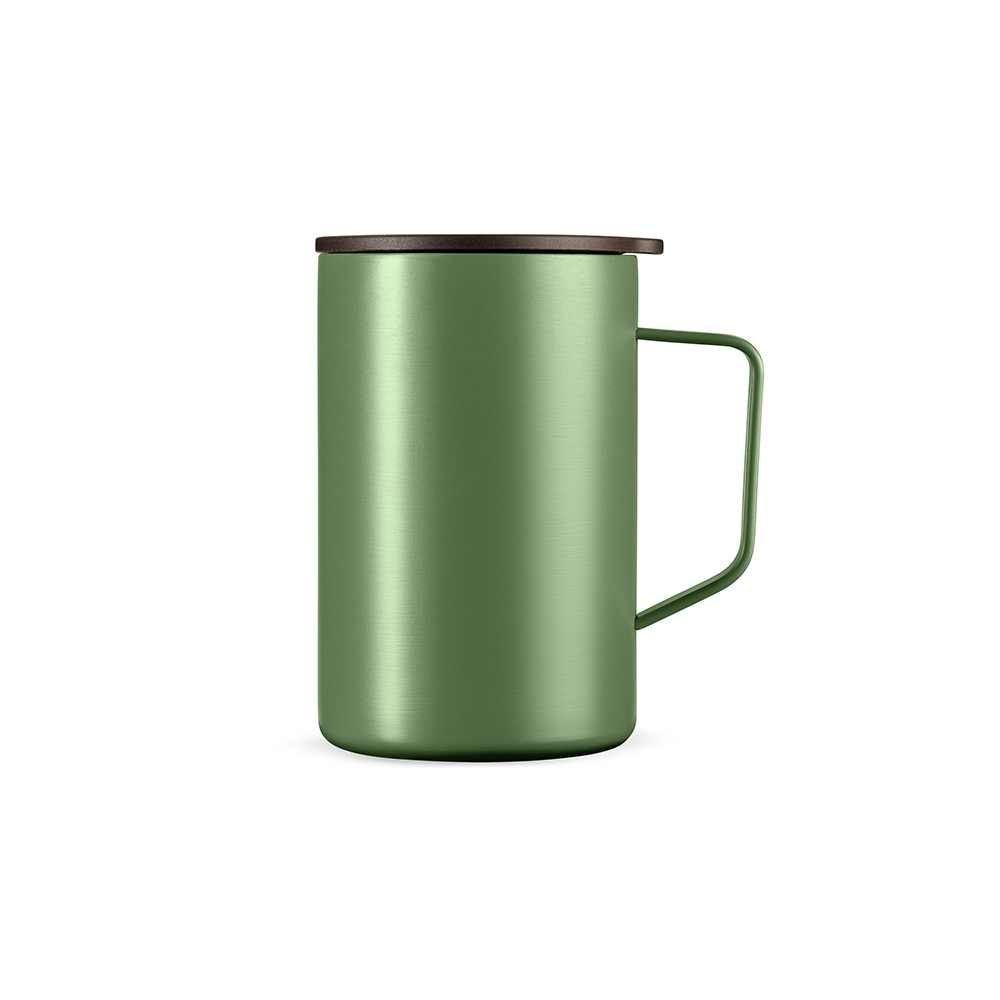 Caneca inox parede dupla 350 ml fosca com alça reta