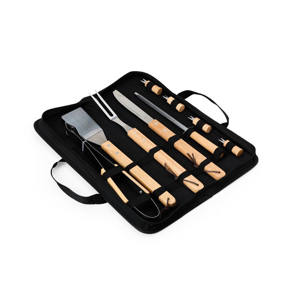 Kit churrasco 9 peças personalizado com a logo da empresa