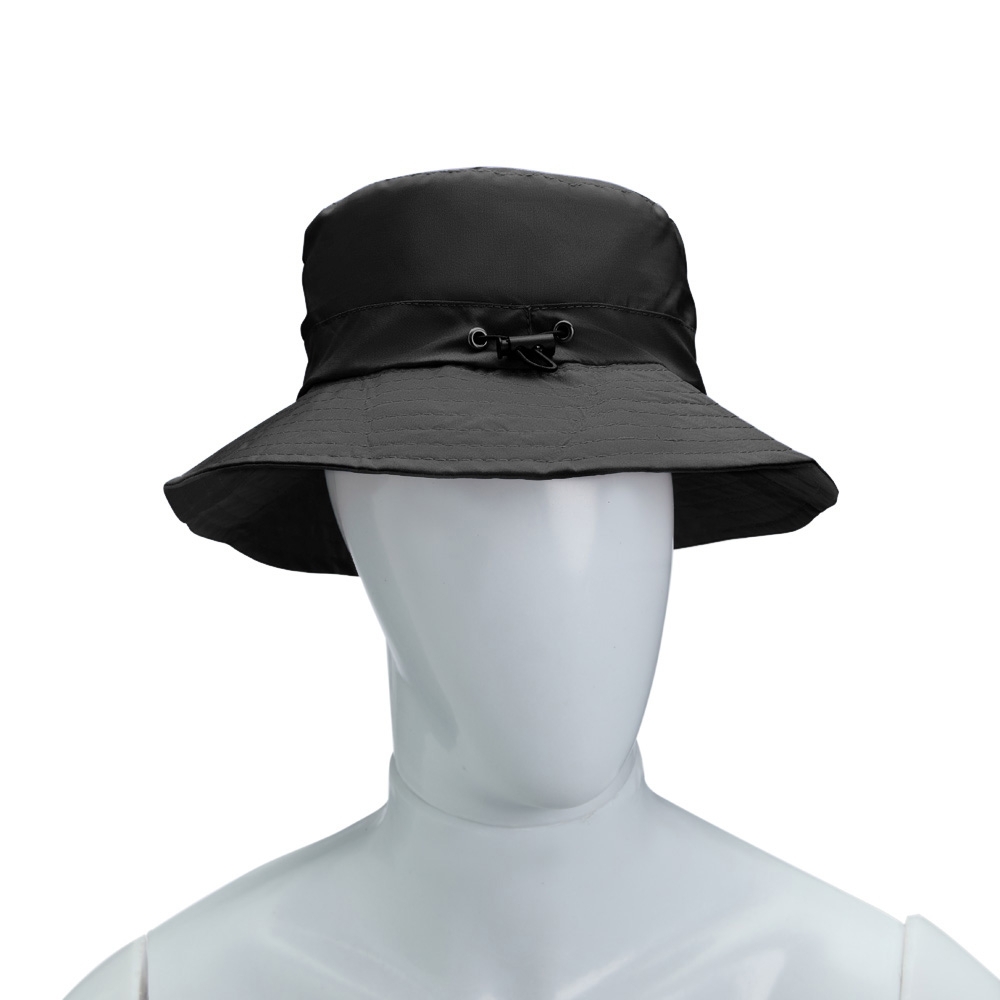 Chapéu bucket dobrável na cor Preto, personalizado com a logo da empresa