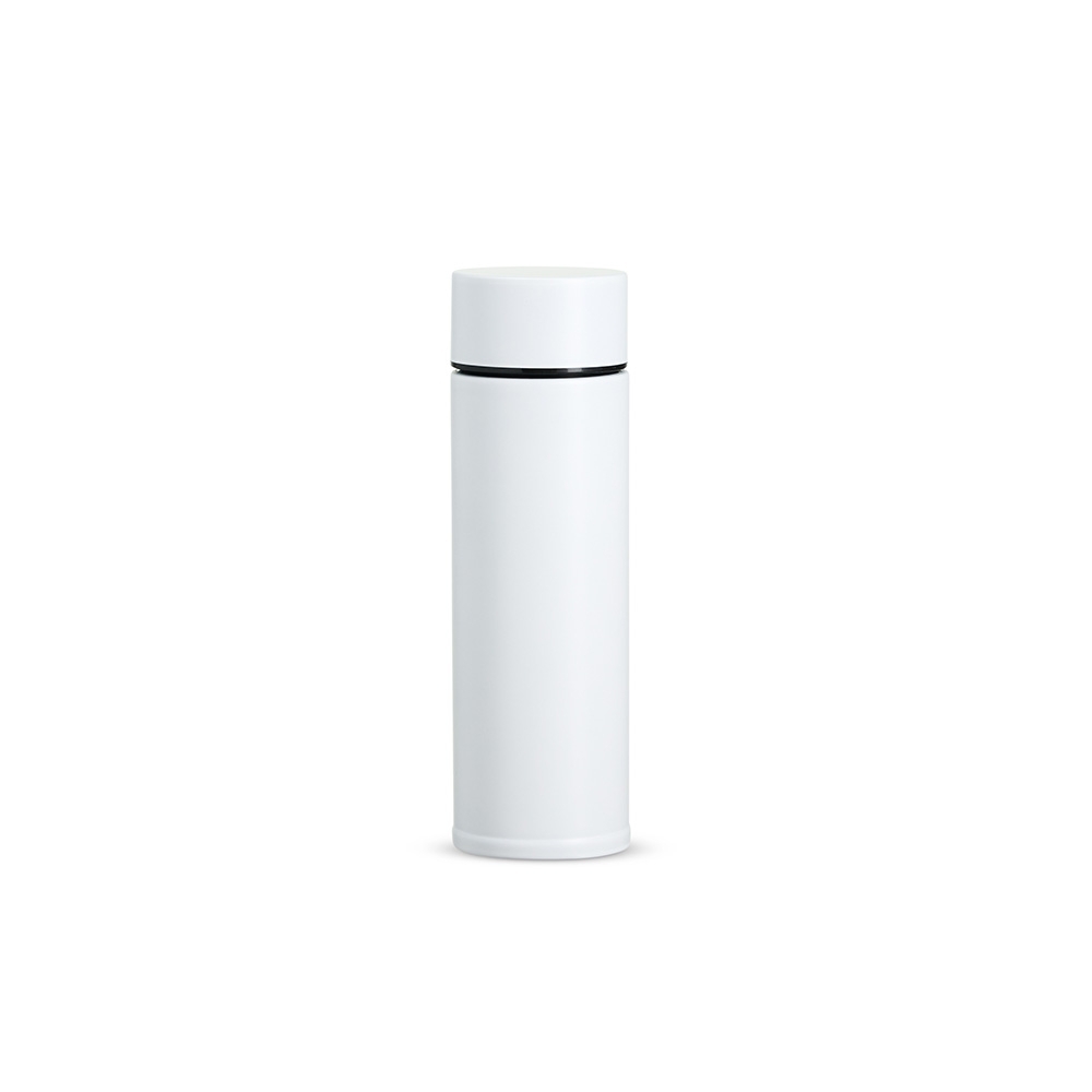 Garrafa térmica inox 320 ml personalizada com a logo da empresa