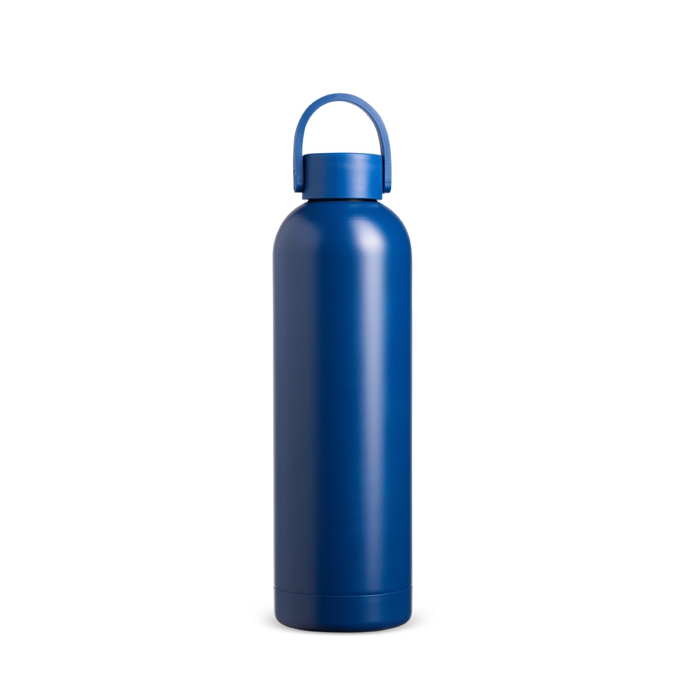 Garrafa térmica 750 ml de inox com alça flexível emborrachada personalizada com a logo da empresa