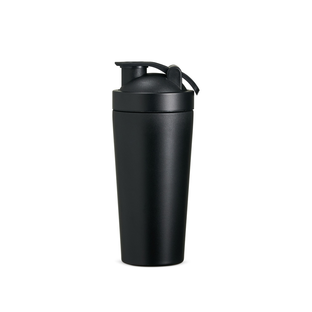 Coqueteleira térmica 700 ml de inox na cor Preto, personalizada com a logo da empresa
