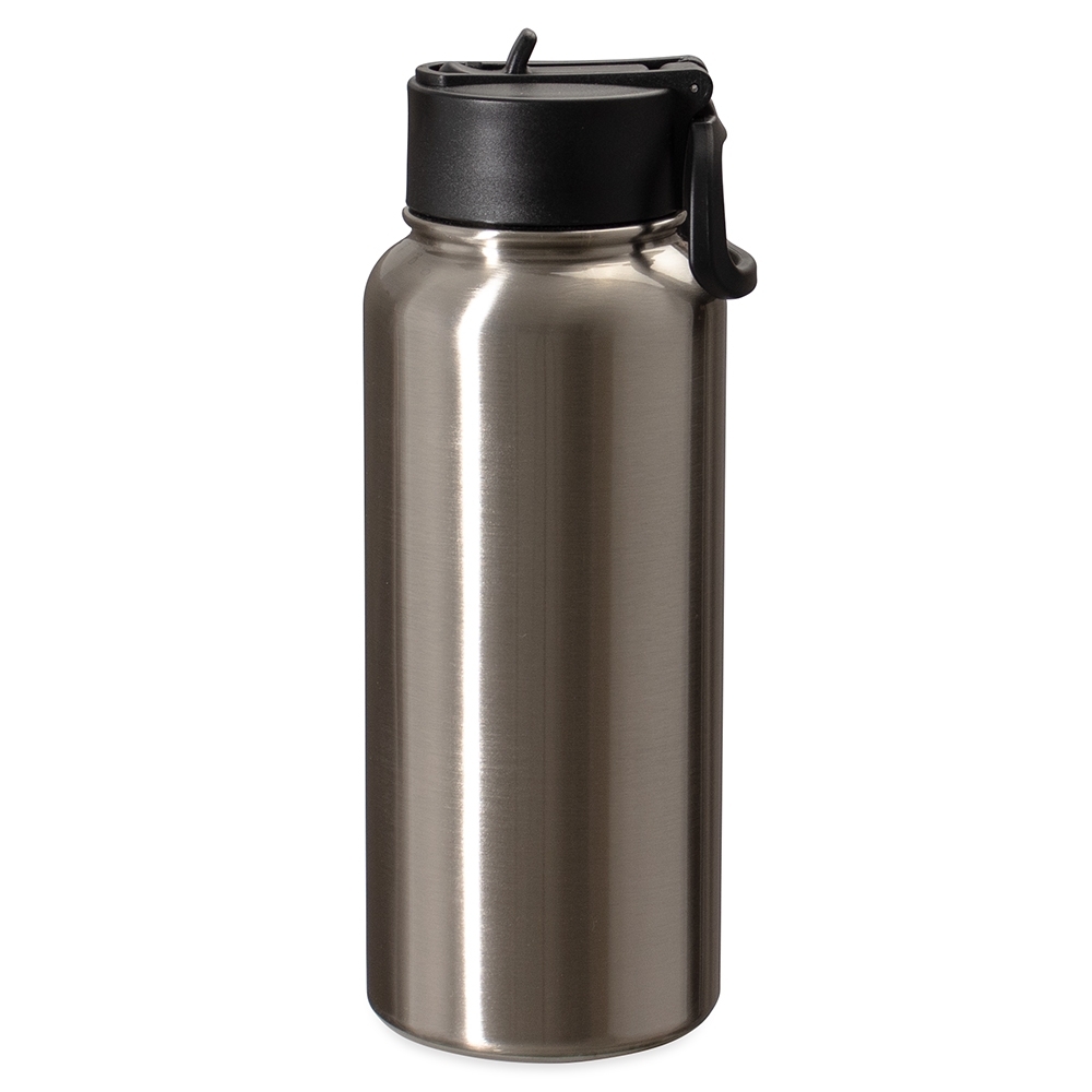 Garrafa térmica 900 ml de inox personalizada com a logo da empresa, na cor inox