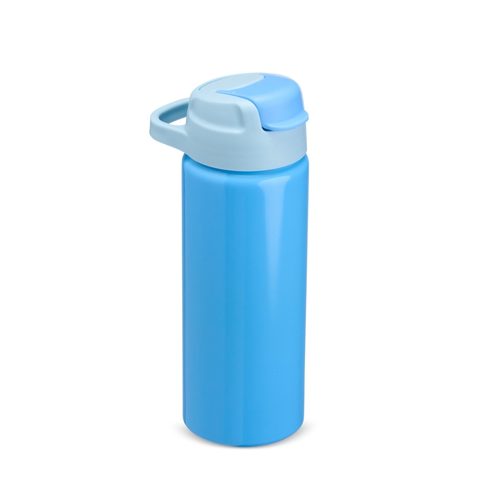 Squeeze de alumínio 600 ml brilhante com canudo e alça personalizado com a logo da empresa