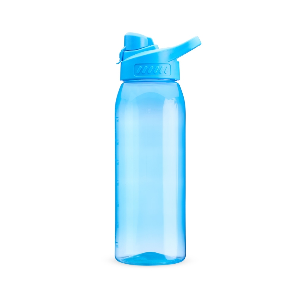 Squeeze plástico 850 ml personalizado com a logo da empresa, na cor azul