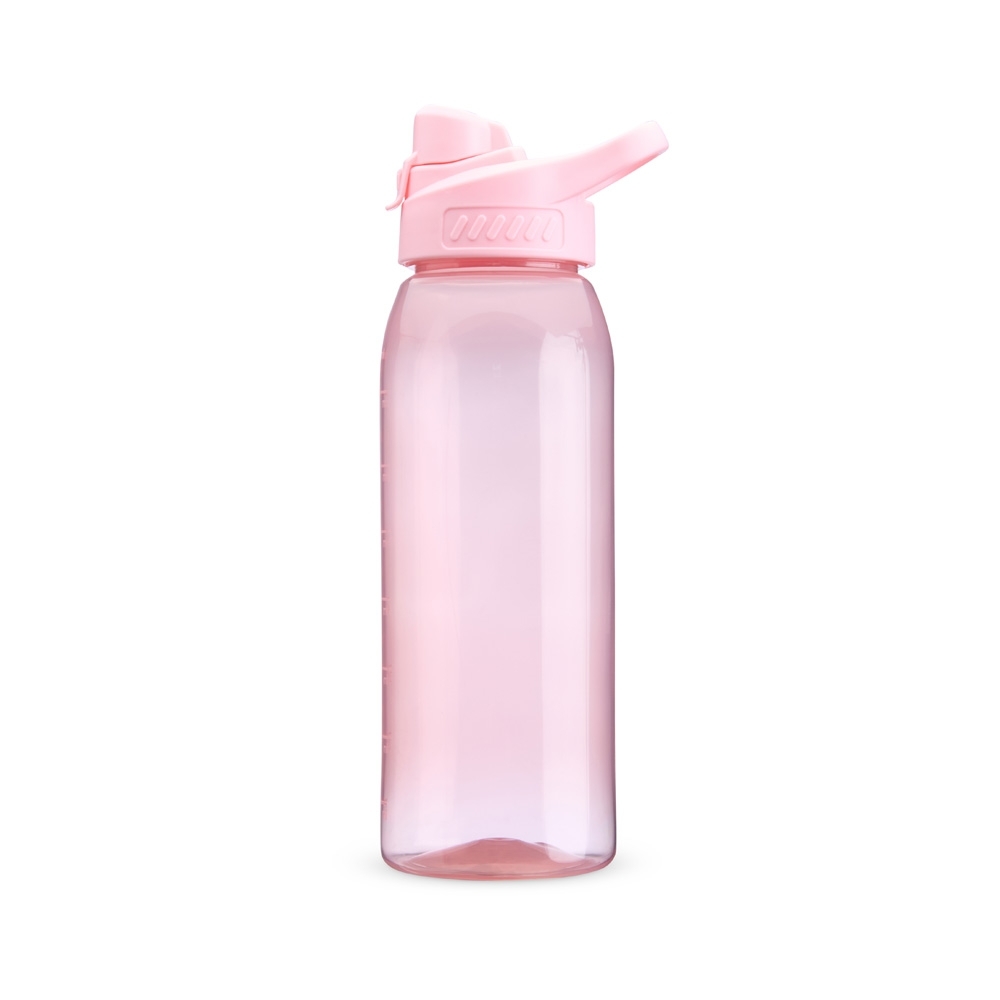 Squeeze plástico 850 ml personalizado com a logo da empresa, na cor rosa