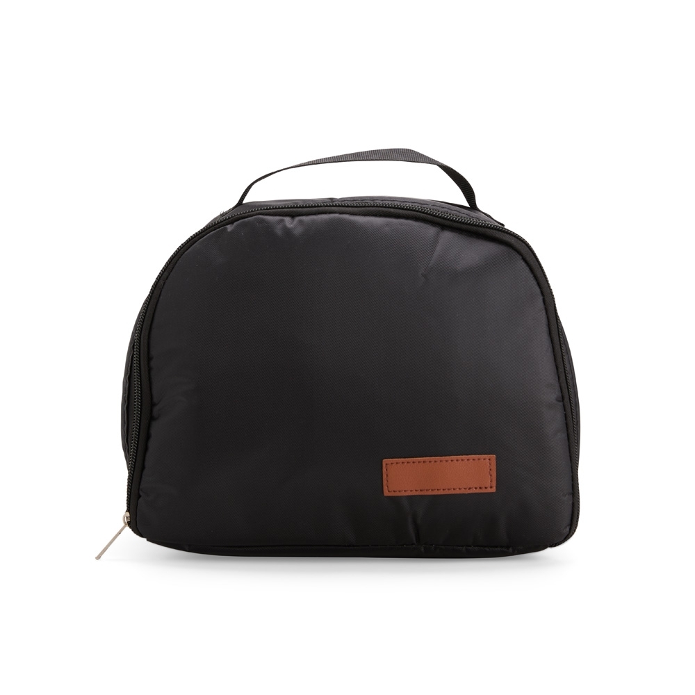 Bolsa térmica 8 litros impermeável na cor Preto, personalizada com a logo da empresa