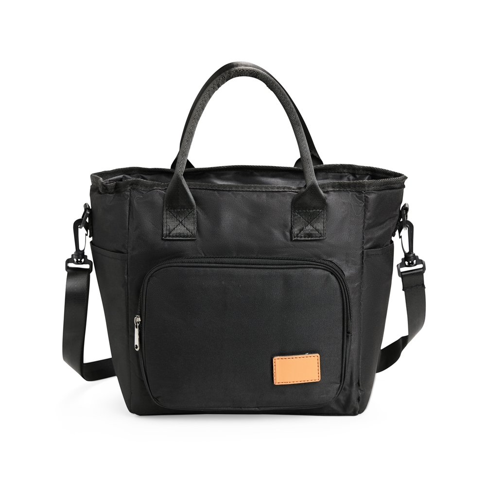 Bolsa térmica 10 litros na cor Preto, personalizada com a logo da empresa