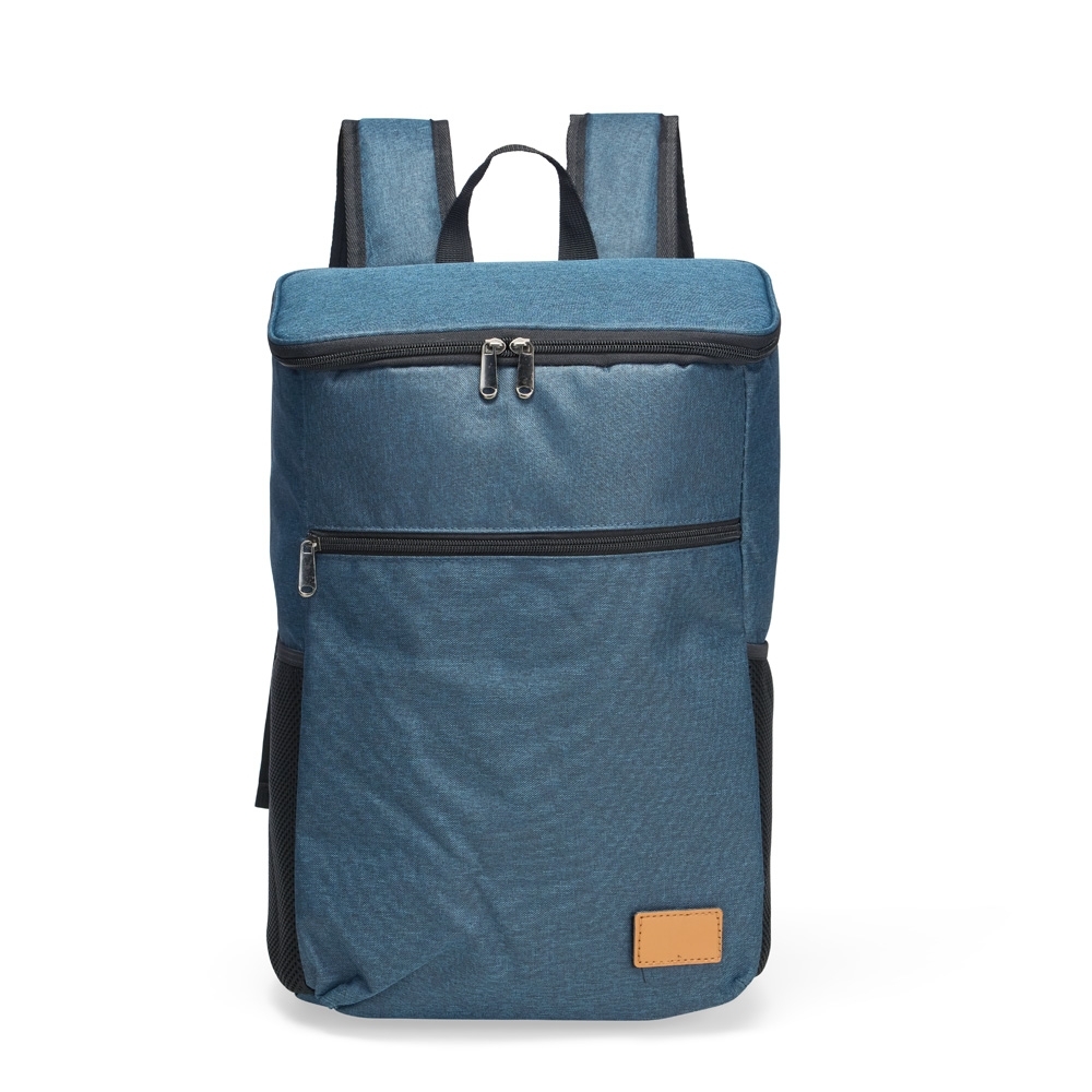 Mochila térmica 18 litros de poliéster com bolso frontal personalizada com a logo da empresa