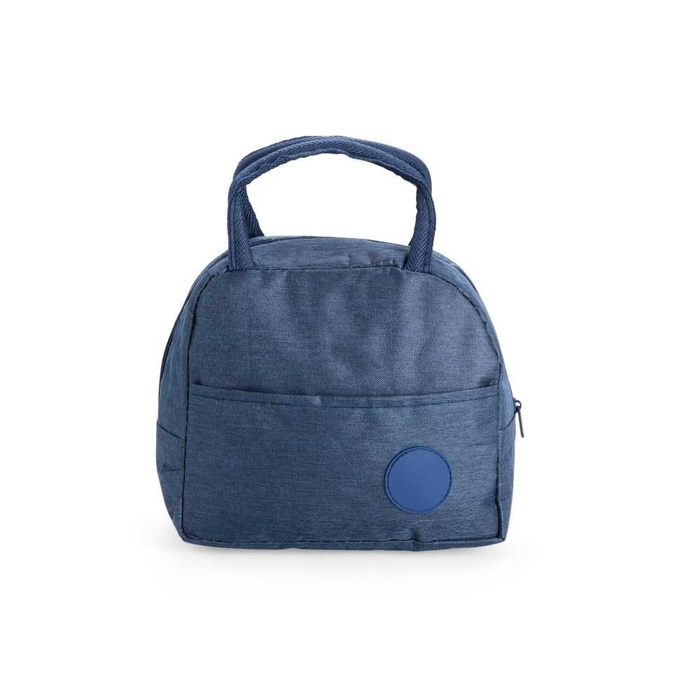 Bolsa térmica 5 litros de poliéster impermeável com bolso frontal personalizada com a logo da empresa