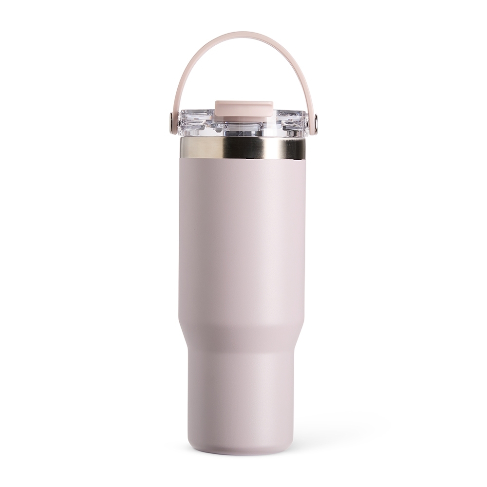 Copo térmico 900 ml de inox personalizado com a logo da empresa, na cor lilás / inox