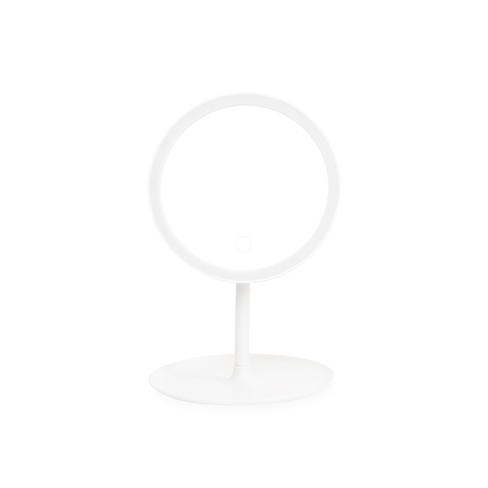 Espelho de mesa plástico com LED na cor Branco, personalizado com a logo da empresa