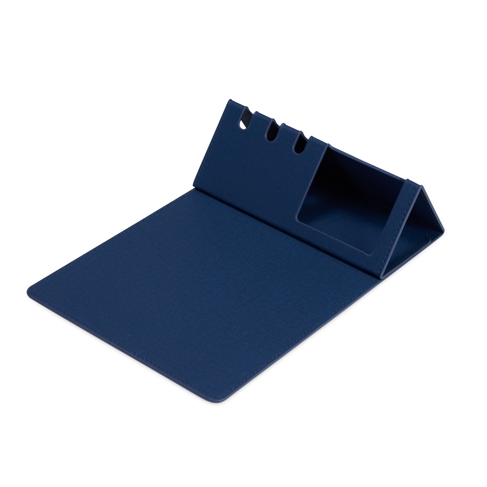 Mouse pad de PU com suporte celular e caneta, foto 1