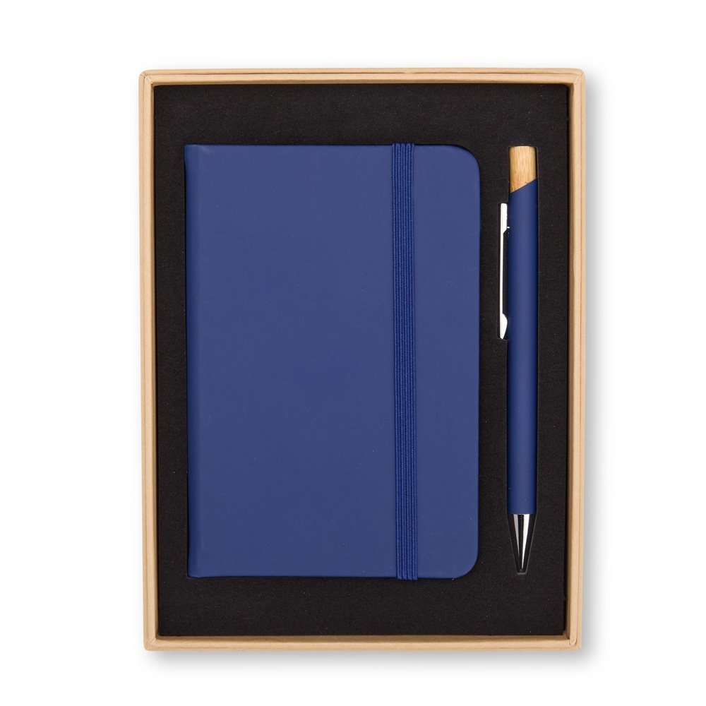 Kit executivo 2 peças com caderneta e caneta com detalhe em bambu personalizado com a logo da empresa