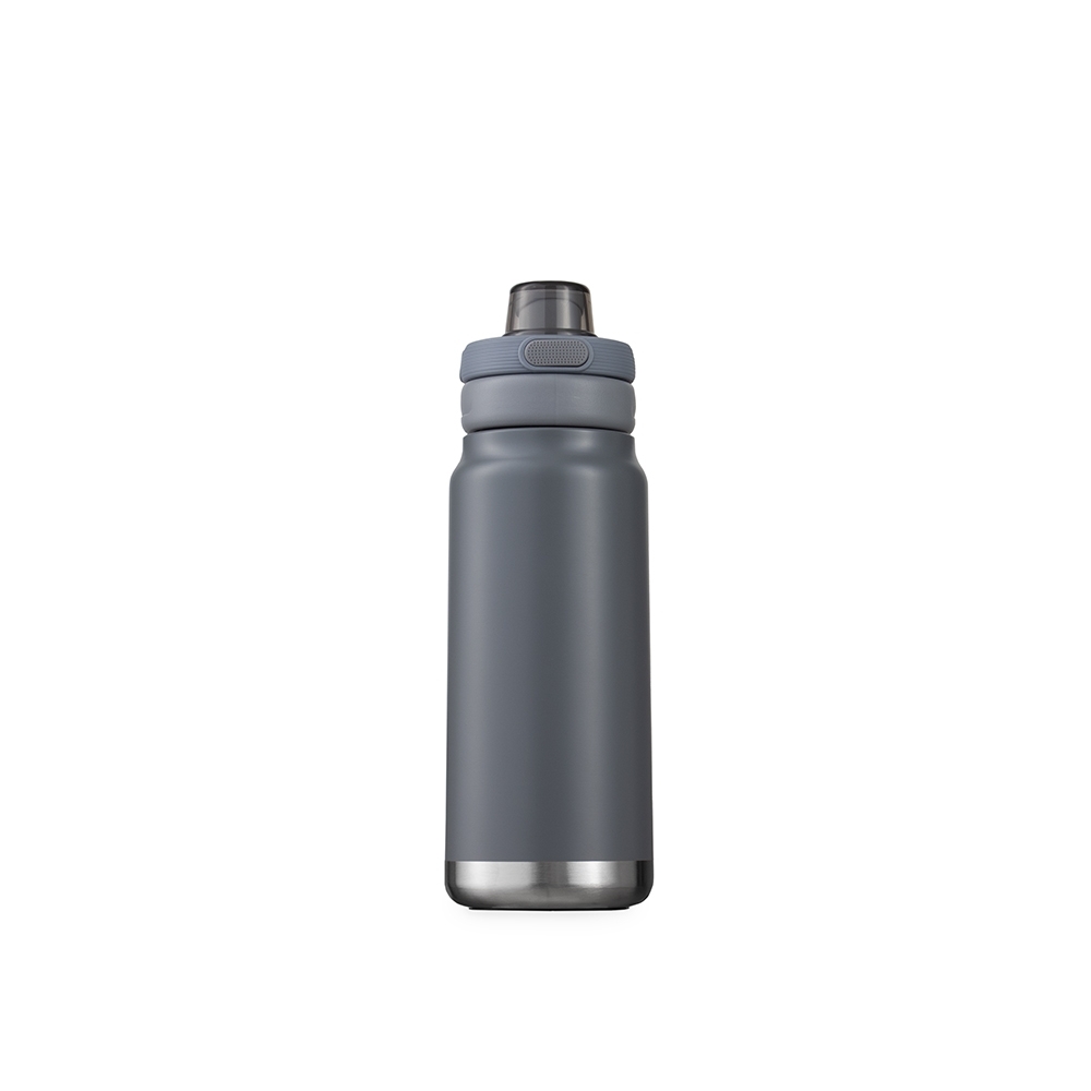 Garrafa térmica 750 ml personalizada com a logo da empresa, na cor cinza