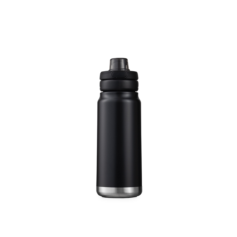 Garrafa térmica 750 ml na cor Preto, personalizada com a logo da empresa
