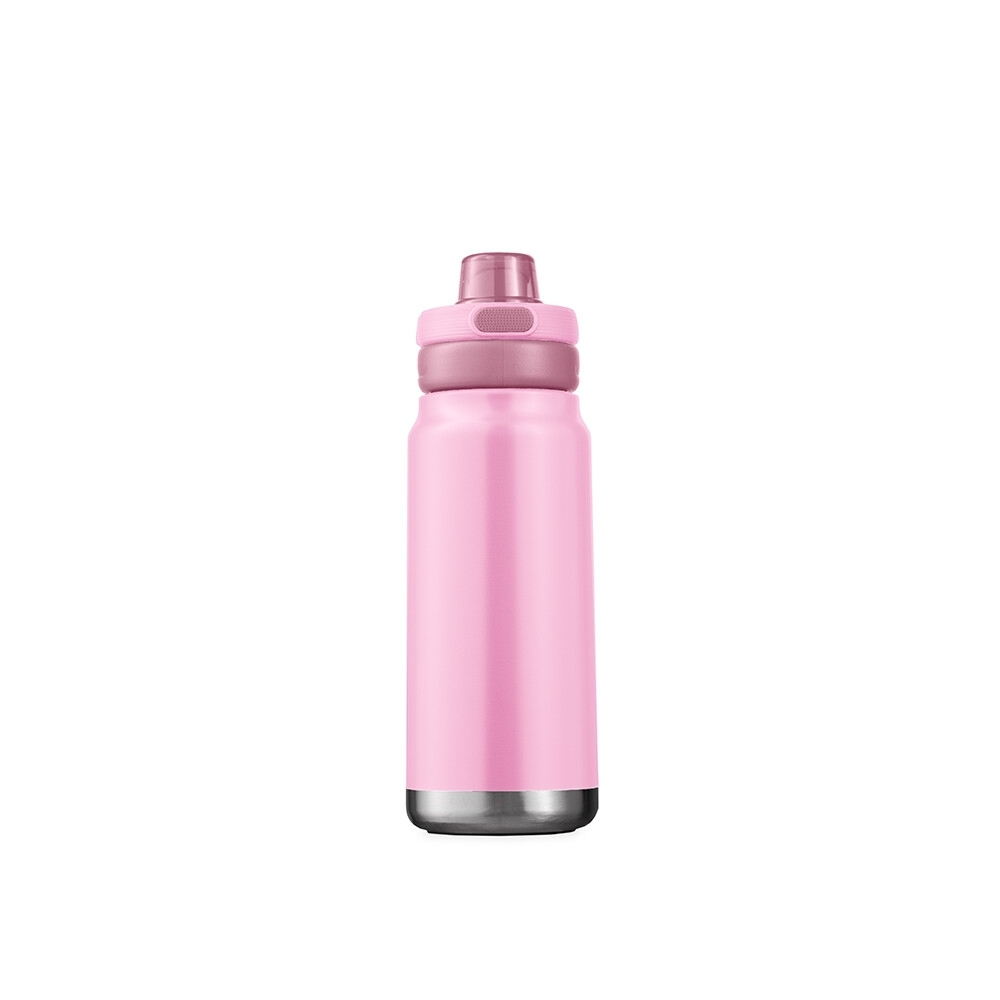 Garrafa térmica 750 ml personalizada com a logo da empresa, na cor rosa