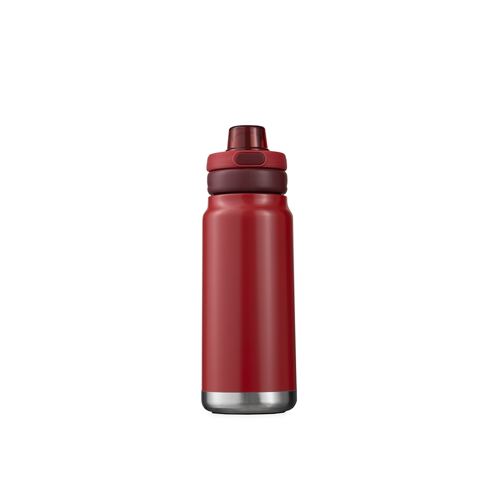 Garrafa térmica 750 ml personalizada com a logo da empresa, na cor vermelho