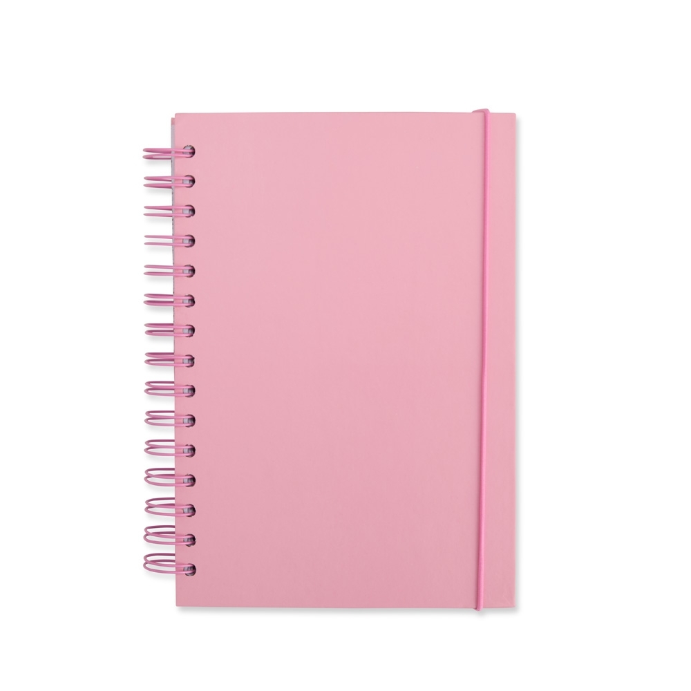Caderno couchê com capa dura e espiral