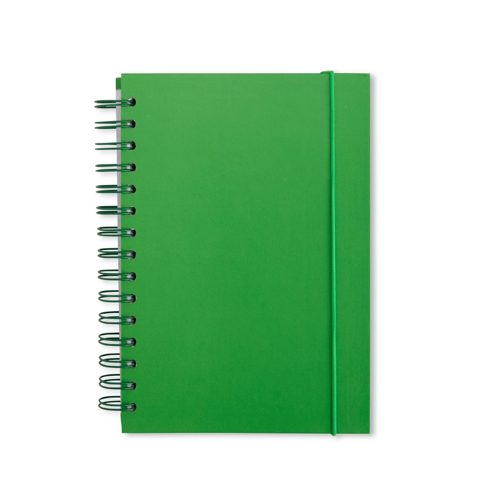Caderno couchê com capa dura e espiral