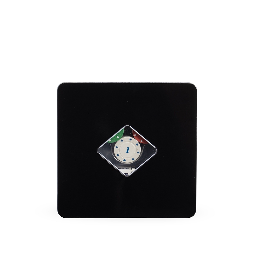 Kit poker 100 fichas na cor Preto, personalizado com a logo da empresa