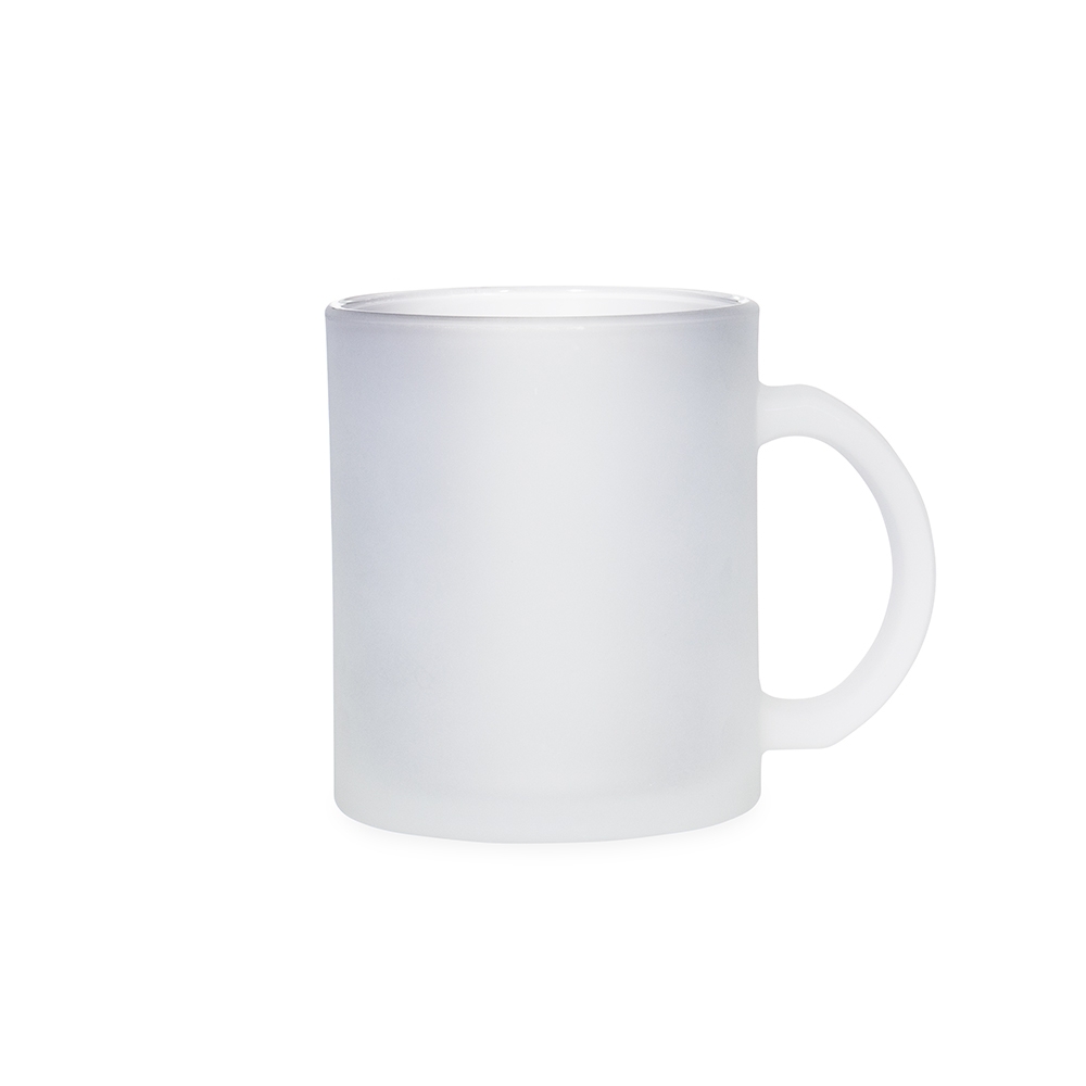 Caneca de vidro 350 ml fosca na cor Transparente, personalizada com a logo da empresa