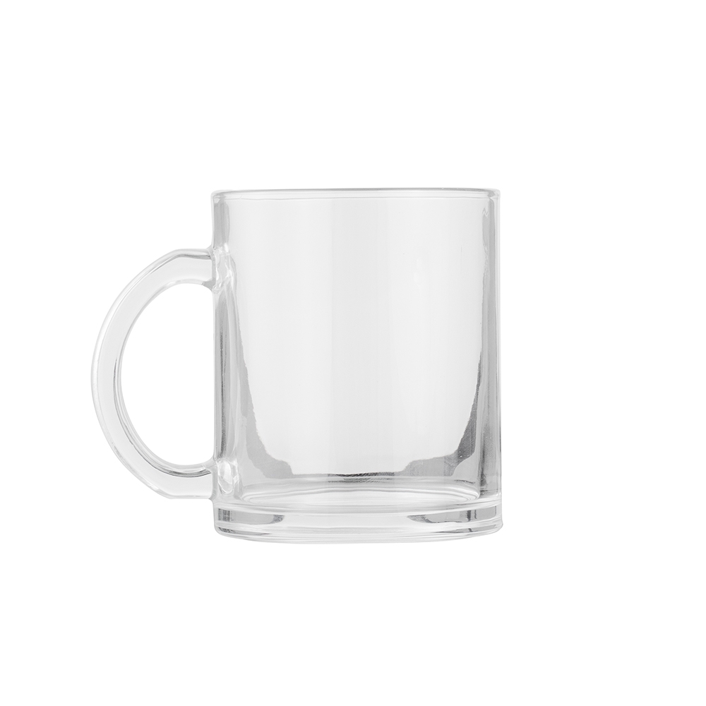Caneca de vidro 350 ml na cor Transparente, personalizada com a logo da empresa