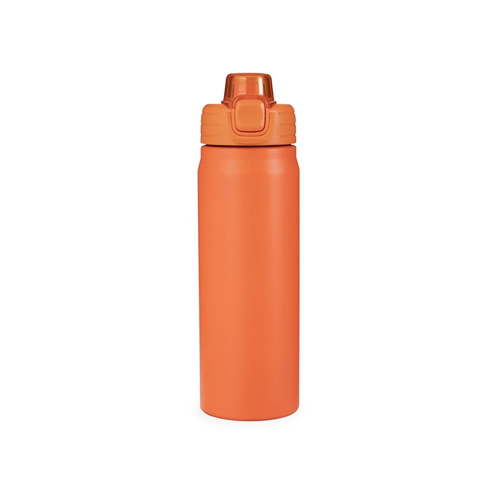 Garrafa térmica 680 ml personalizada com a logo da empresa, na cor laranja