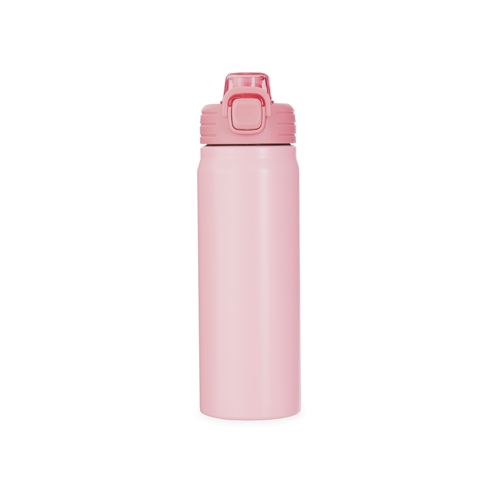 Garrafa térmica 680 ml personalizada com a logo da empresa, na cor rosa