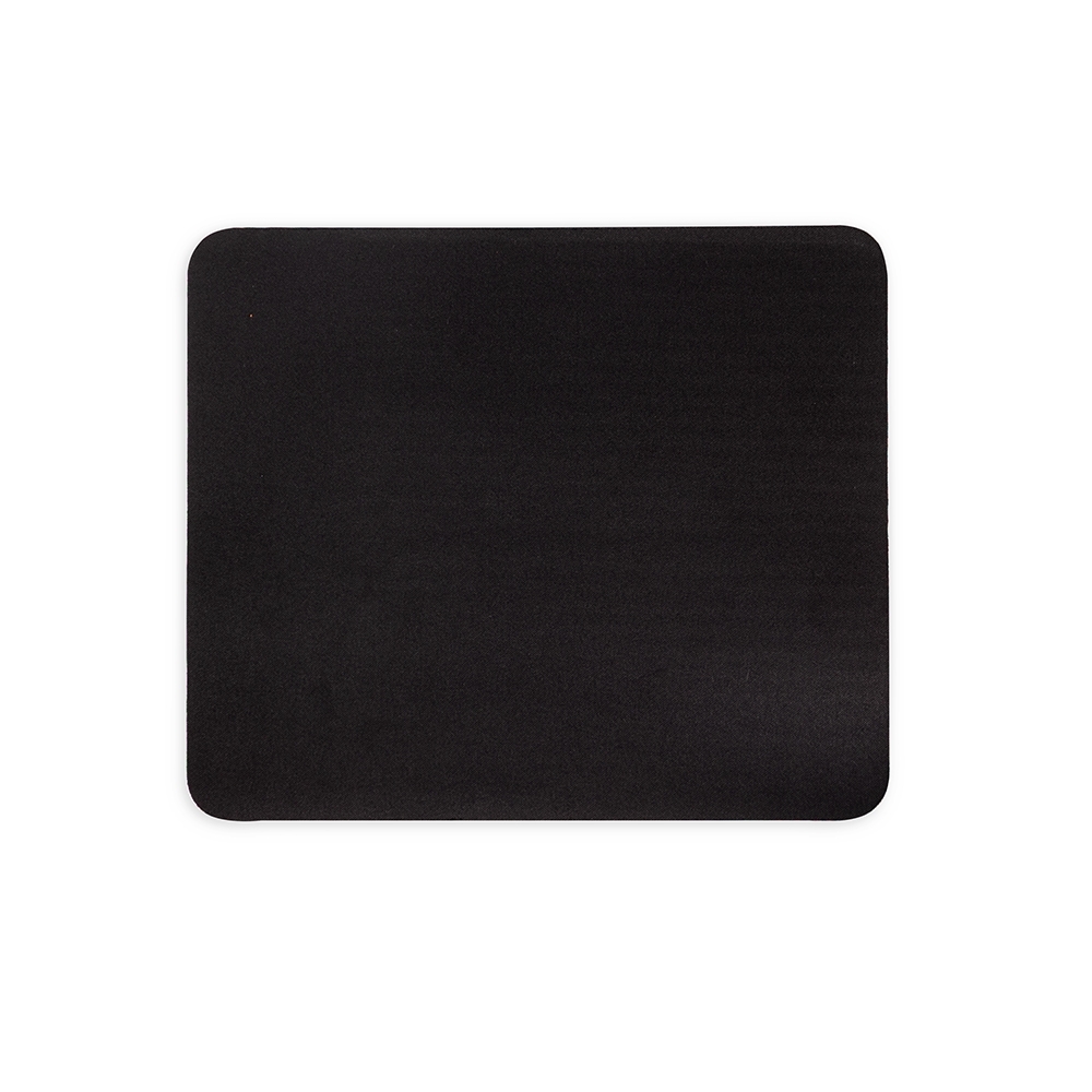 Mouse pad de poliéster flexível (25 x 21 cm) na cor Preto, personalizado com a logo da empresa