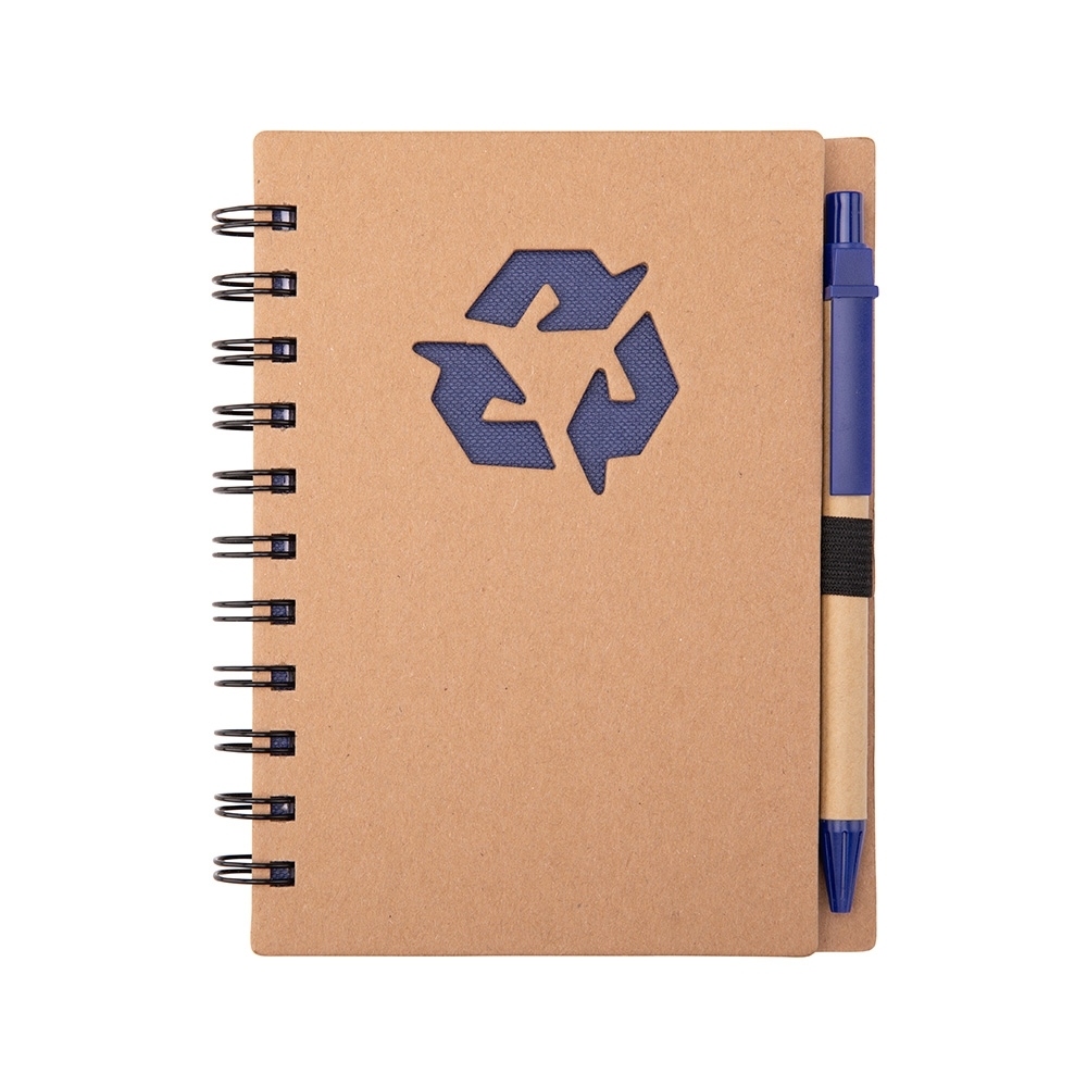 Caderno ecológico com caneta e capa dura personalizado com a logo da empresa