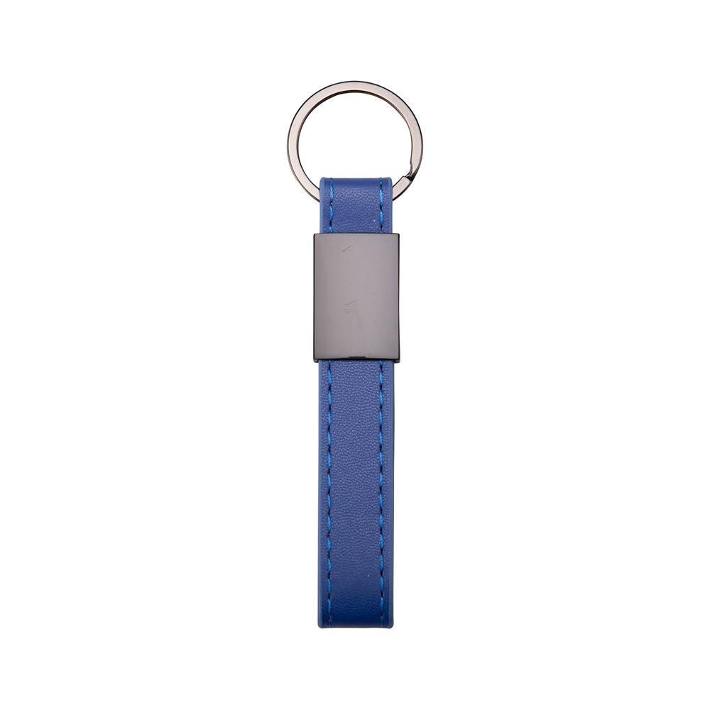 Chaveiro de metal com couro sintético personalizado com a logo da empresa