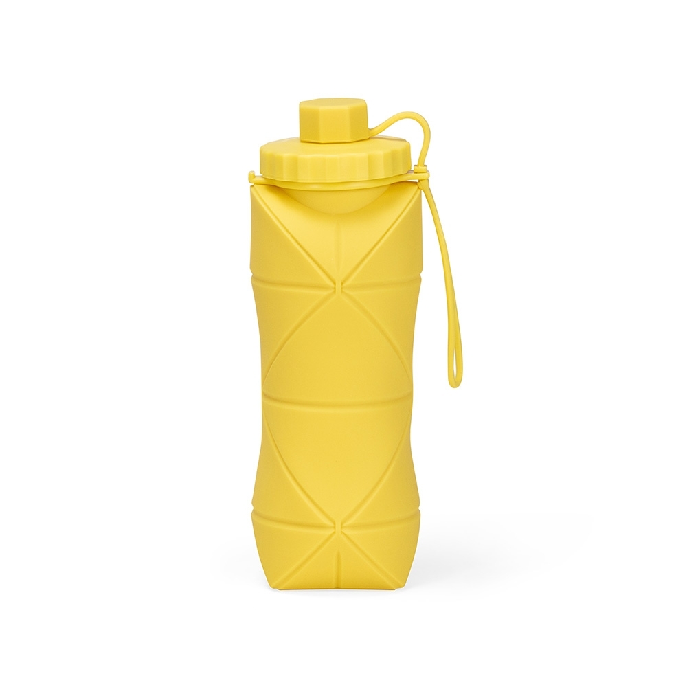 Garrafa dobrável silicone 600 ml sem BPA personalizada com a logo da empresa