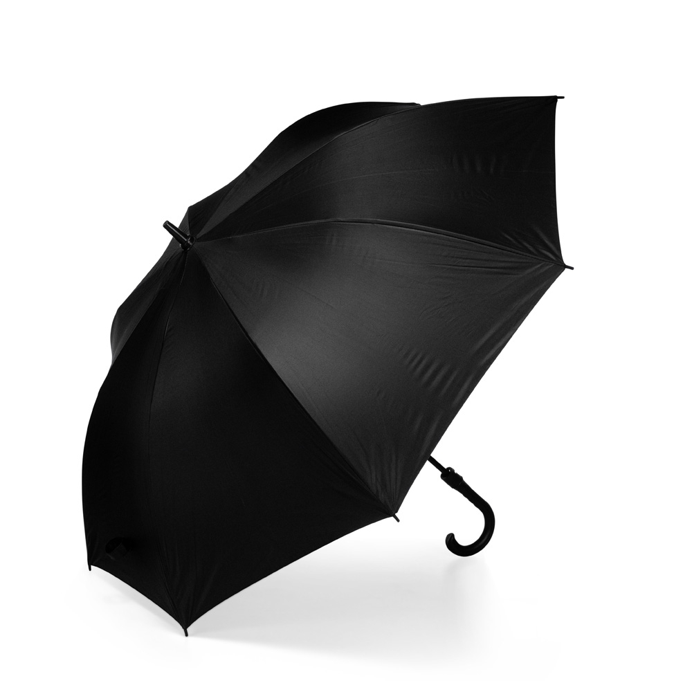 Guarda-chuva automático de tecido oxford com 8 varetas na cor Preto, personalizado com a logo da empresa