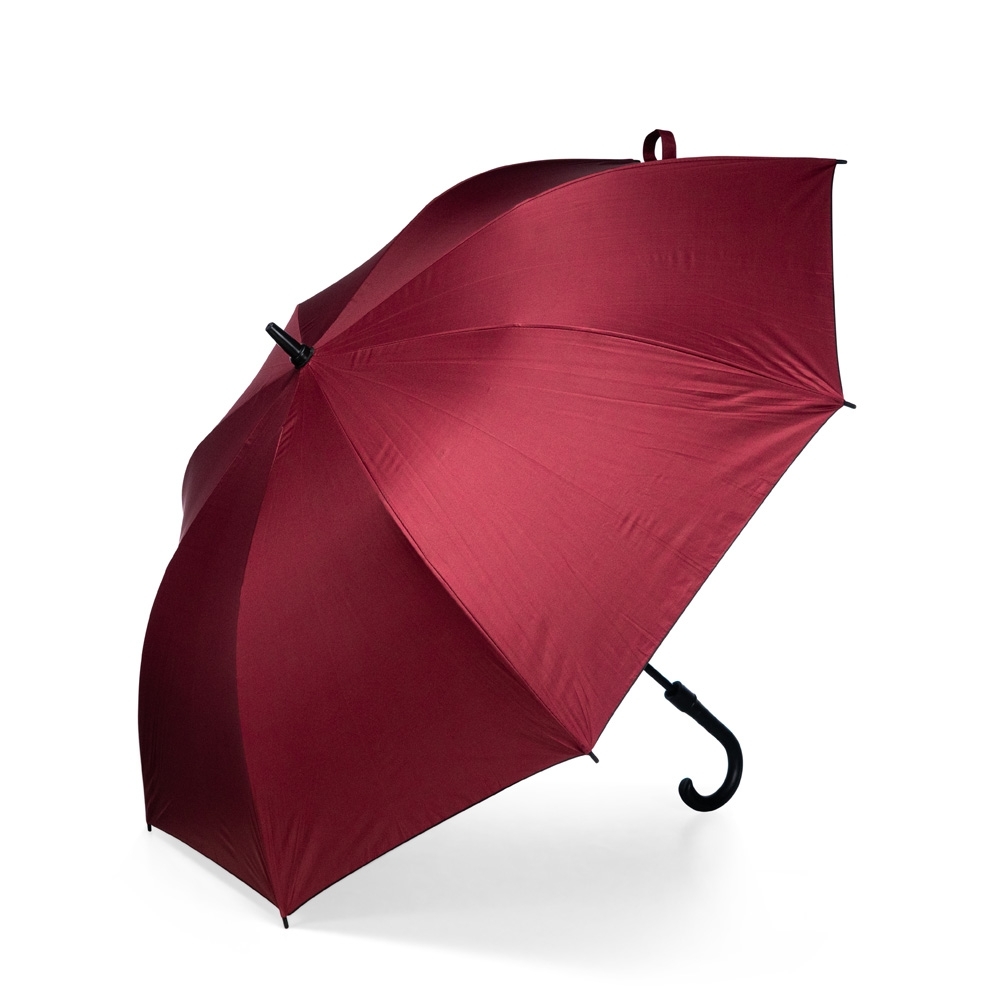Guarda-chuva automático de tecido oxford com 8 varetas personalizado com a logo da empresa, na cor vinho