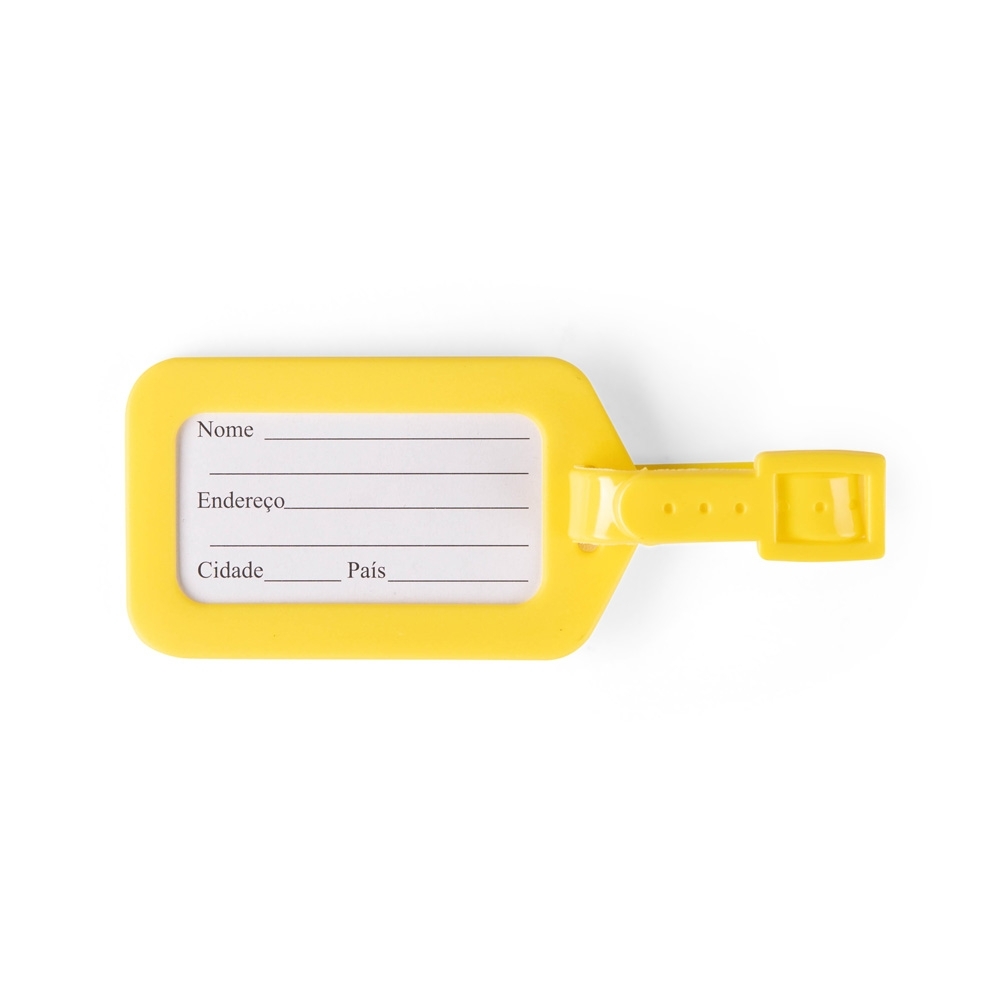 Tag identificador de bagagem de plástico com a logo da empresa