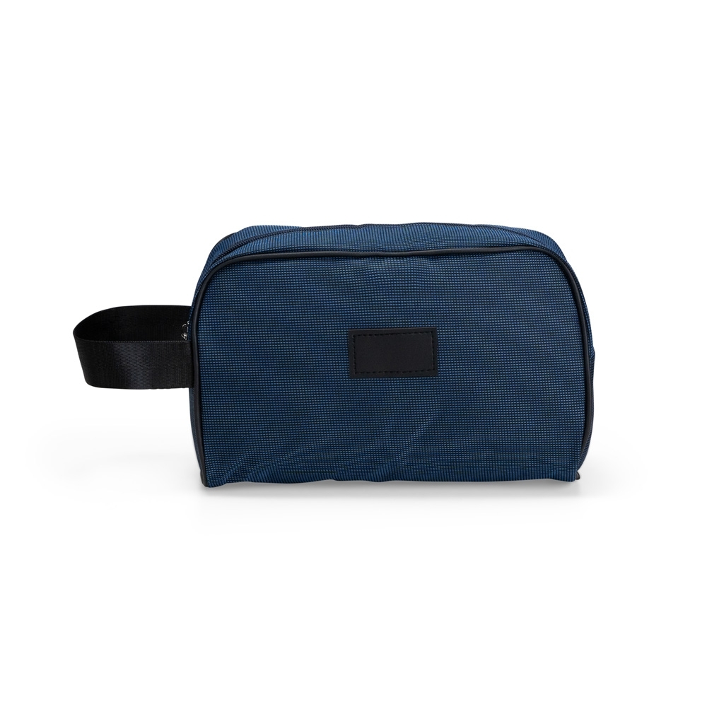 Nécessaire oxford impermeável (17 x 25 x 9,5 cm) personalizada com a logo da empresa