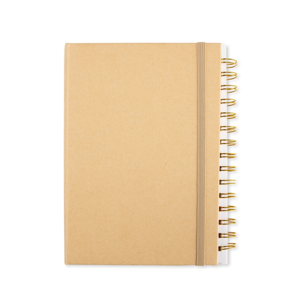 Planner semanal kraft com espiral e 53 folhas personalizado com a logo da empresa