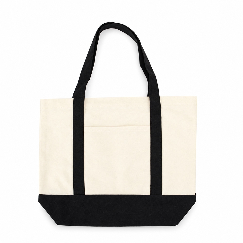 Sacola de lona impermeável na cor Preto, personalizada com a logo da empresa