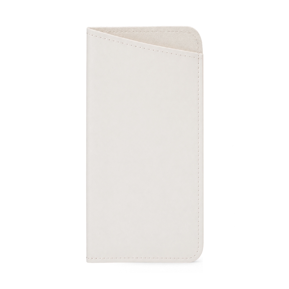 Estojo para óculos couro sintético na cor Branco, personalizado com a logo da empresa