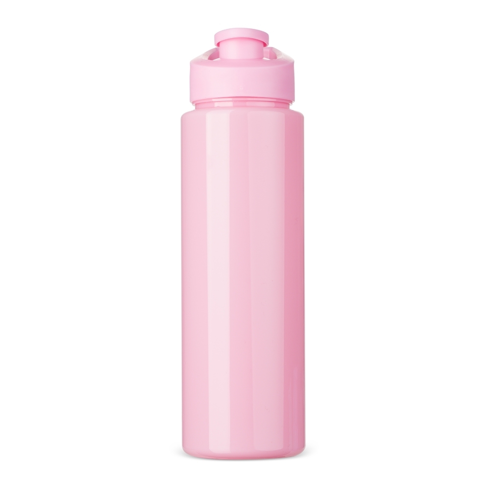 Squeeze plástico 850 ml opaco sem BPA com alça personalizado com a logo da empresa, na cor rosa