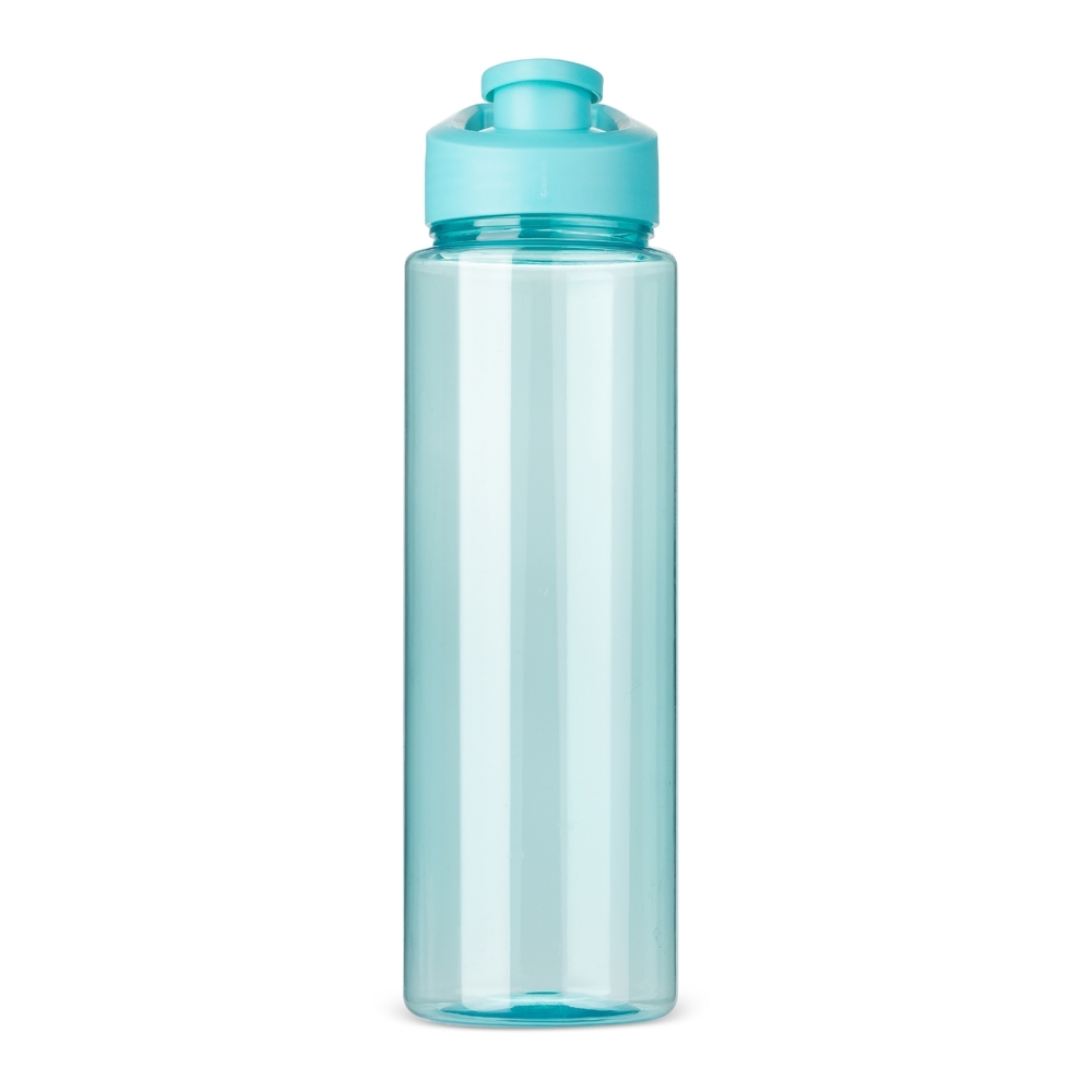 Squeeze plástico 850 ml translúcido sem BPA com alça personalizado com a logo da empresa, na cor verde
