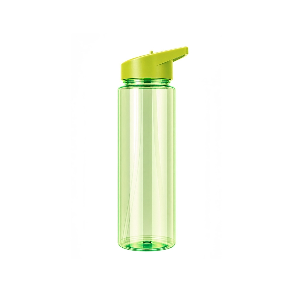 Squeeze plástico 800 ml com canudo e alça personalizado com a logo da empresa, na cor verde